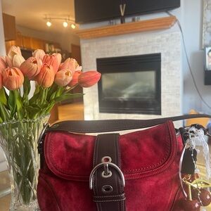 Coach Red and Black Shoulder Bag